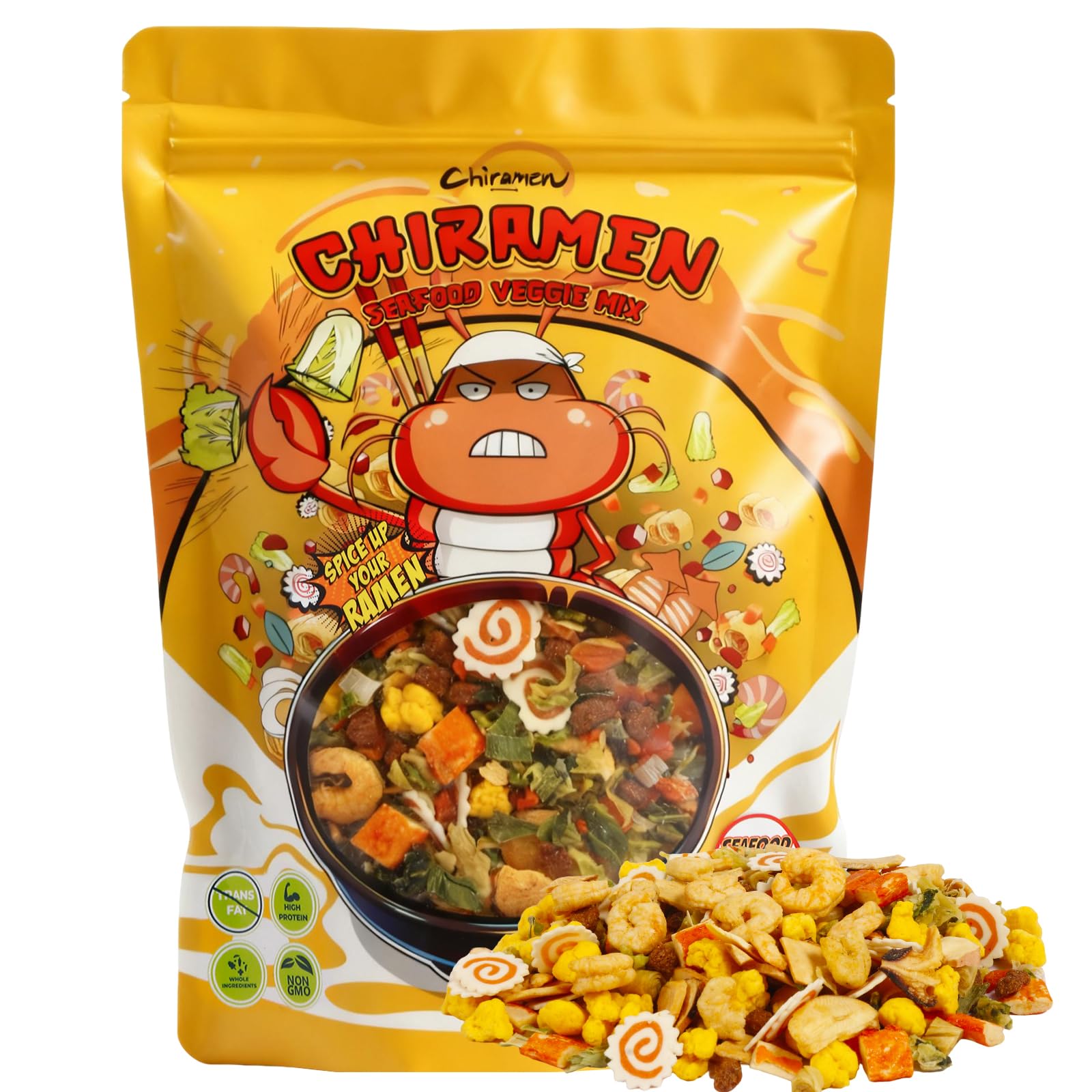 Amazon.com: CHIRAMEN Seafood Veggie Mix Dried Ramen Toppings