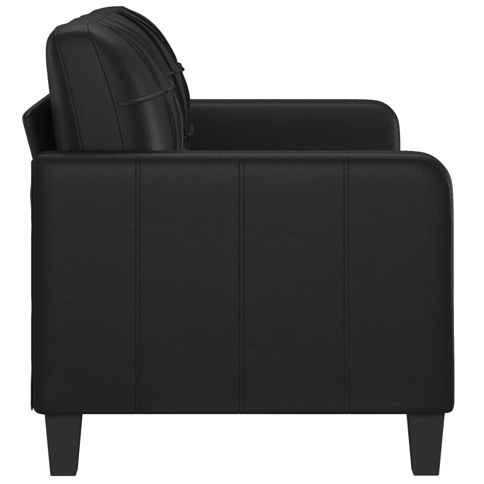 Gecheer Divano a 2 Posti Moderno in Similpelle - Nero 140 cm, Imbottito, Letto, per Soggiorno/Ufficio, Sofà Divanetto