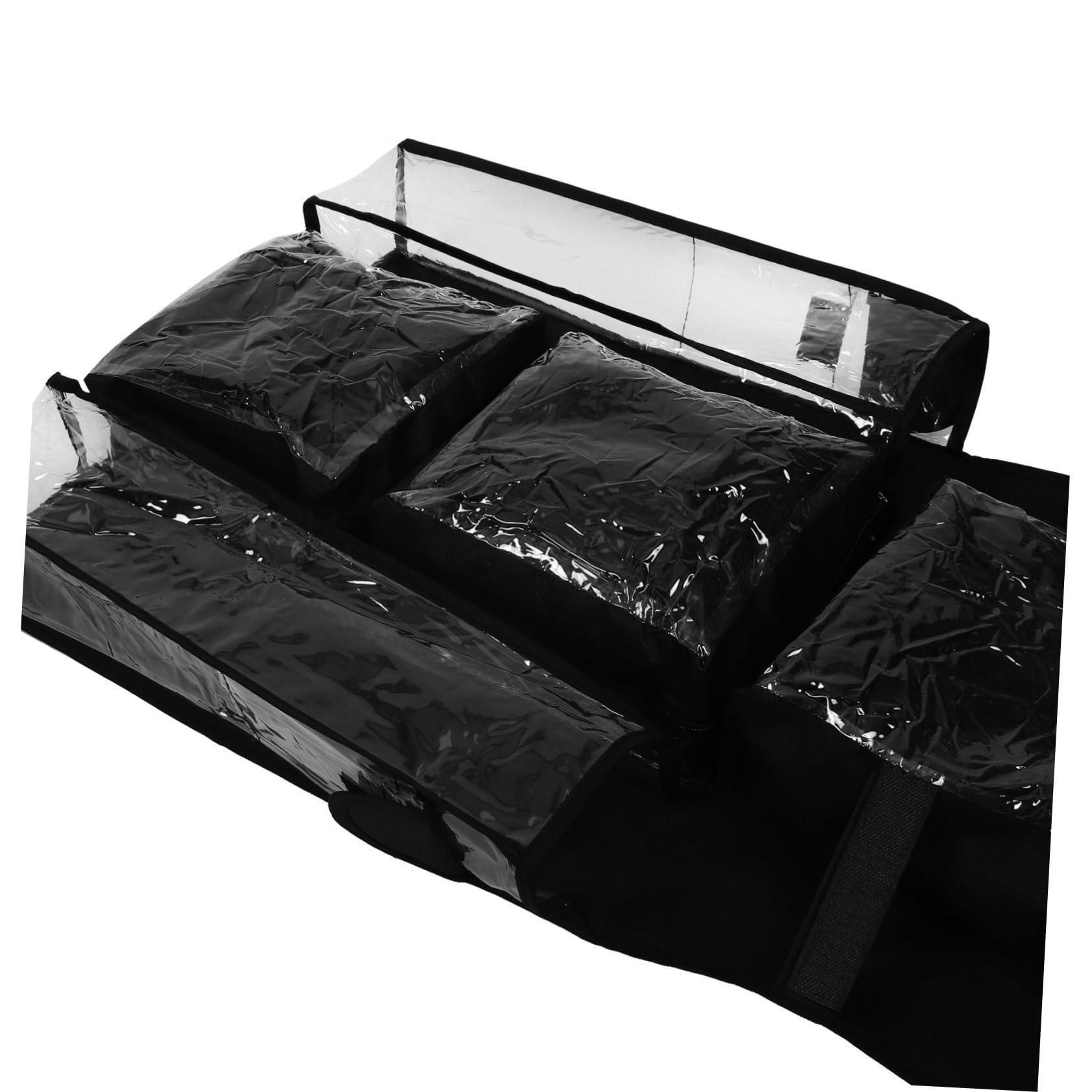 Amosfun Hängender Geschenkpapier Organizer für Tür Aufbewahrungstasche mit Fächern Polyester und Kunststoff Inklusive Haken Schwarz