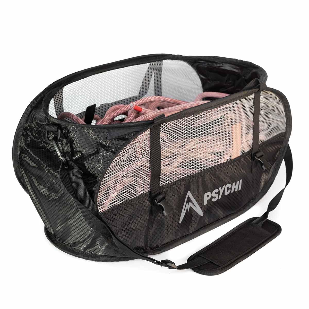 Psychi Belay Rope Bucket, Climbing Rope Bag for Indoor & Outdoor Climbing, Holds 70m Rope, Padded Shoulder Strap, Gear Loops & Fold-Flat Design — image 1