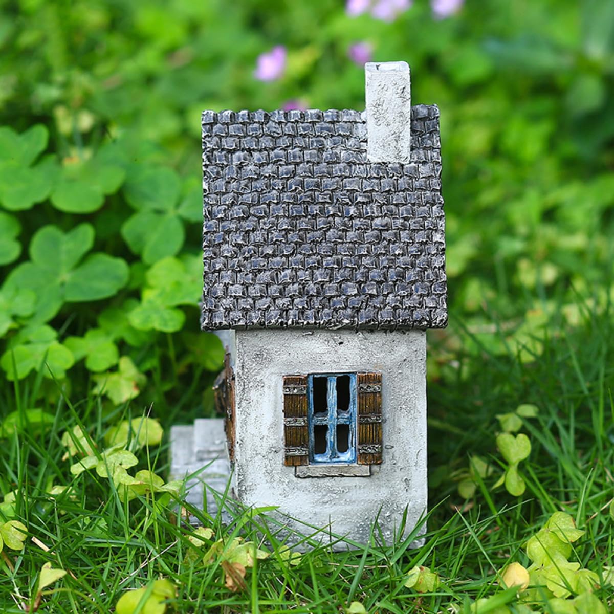 Yardenfun Casetta da Giardino in Resina Decorativa a Forma di Casa, Ornamento Unico e Realistico per Balcone e Giardino, per Decorazioni Esterne