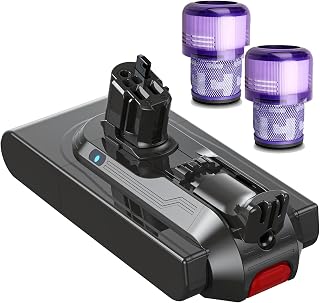 Keenstone 8000mAh V11 Akku, Ersatzakku für SV15/SV16/V11 Outsize/Absolute Pro/Fluffy Extra/Toque Drive/Absolute Extra//Animal Cordless Stick mit 2 Stück Filtern