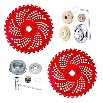 Brush Cutter Blade Kit for Weed Eater, 9 Inch 36-Tooth Carbide, 2 Pack with Adapter Kit, Compatible with Stihl Husqvarna Ego Oregon