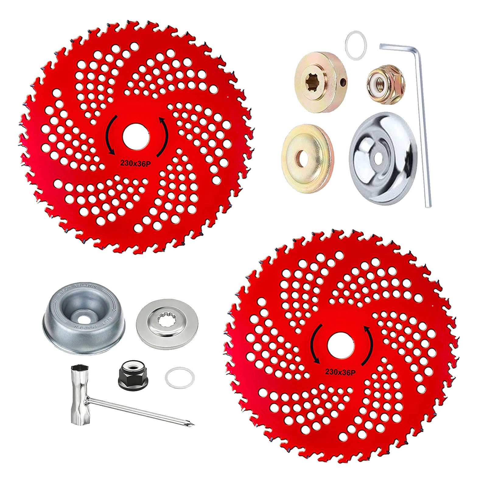 Photo 1 of Brush Cutter Blade Kit for Weed Eater, 9 Inch 36-Tooth Carbide, 2 Pack with Adapter Kit, Compatible with Stihl Husqvarna Ego Oregon