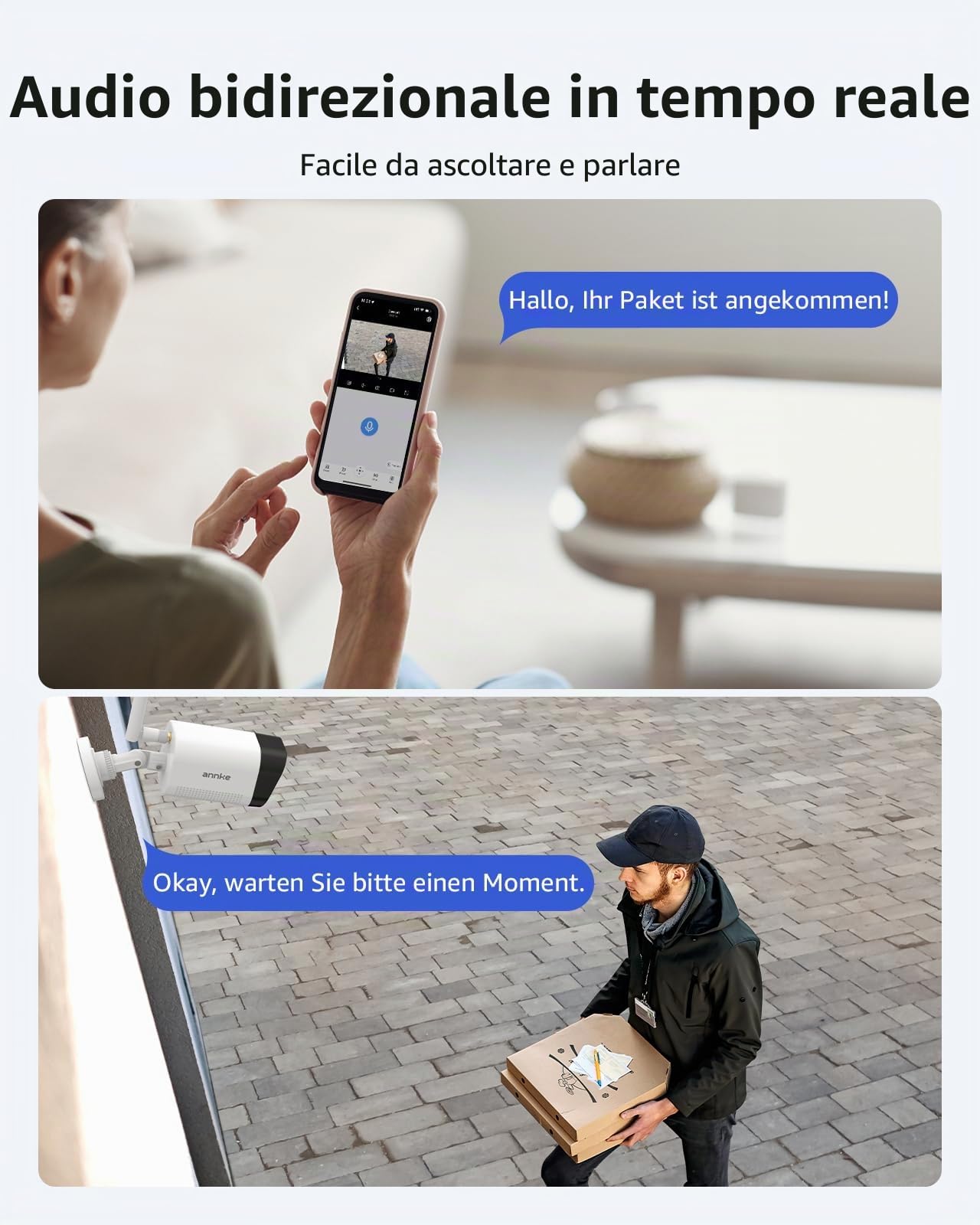 ANNKE Set di telecamere di sorveglianza esterne 3 MP, 6X telecamera IP 3 MP e NVR 4K 16 canali per registrazione 24/7 interna ed esterna, rilevamento intelligente delle persone, audio bidirezionale