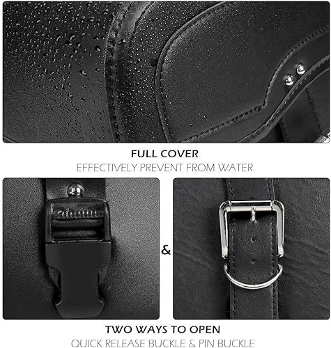 Miniatura 4 de Bolsa de sillín de motocicleta de crucero impermeable bolsa de lona lateral de cuero para deportista, utilizada para Shadow, para Yamaha Vstar.