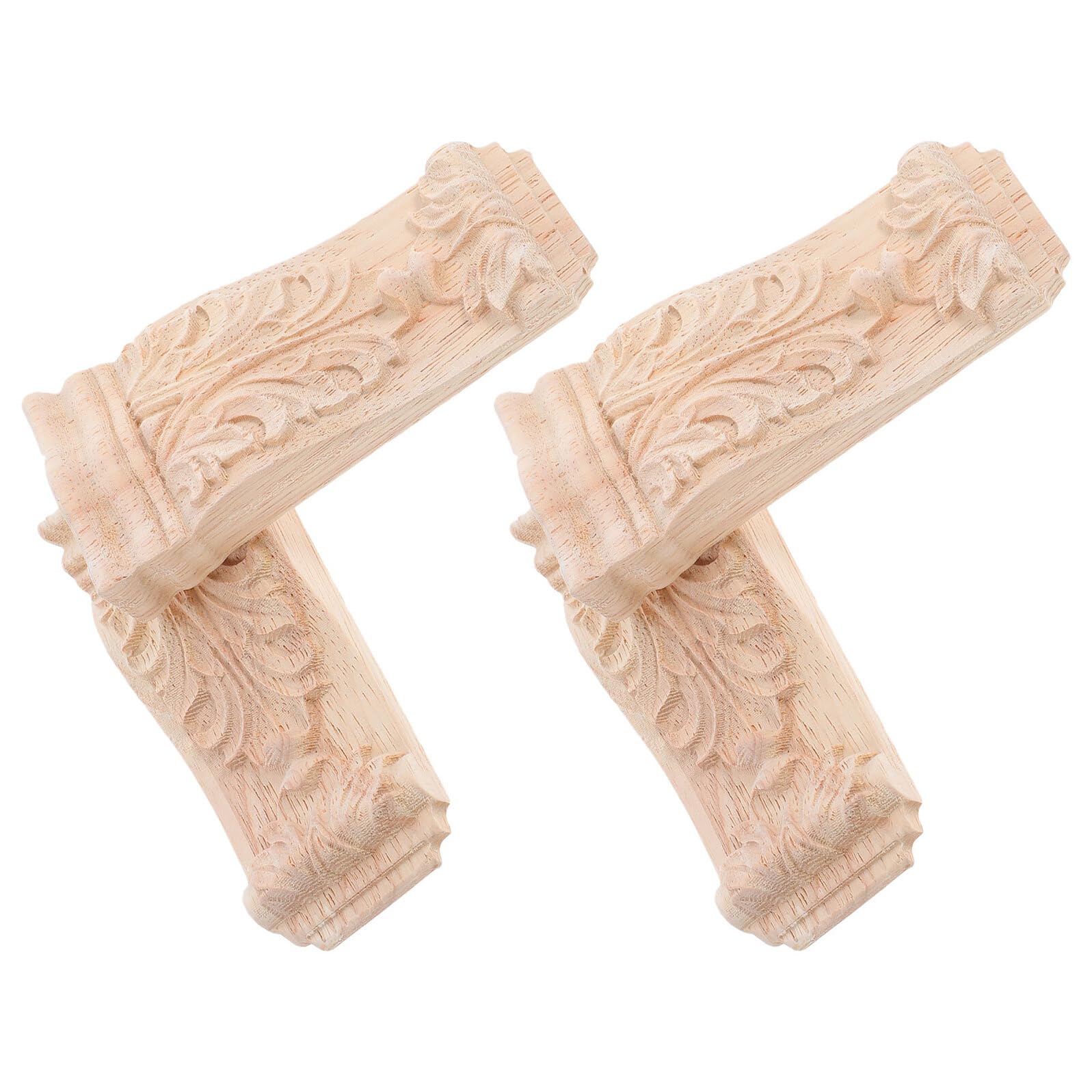 WOONEKY 4 Stück Holzkonsolen Für Kaminsimse Holzsäulenkonsolen Traditionelle Holzkonsolen Geschnitzte Säulenstützen Geschnitzte Holzhalterungen Holzkonsole