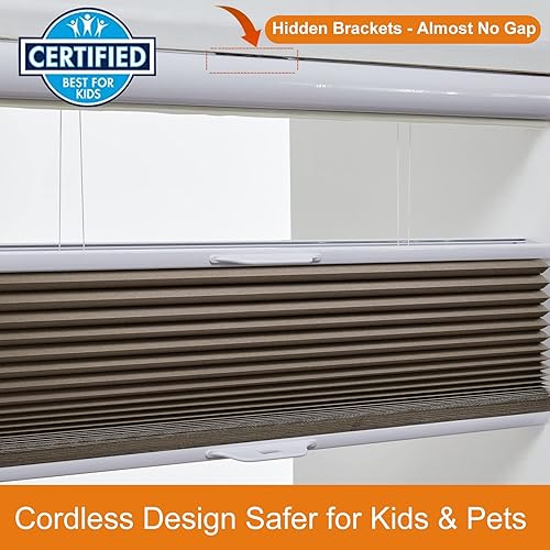Miniatura 3 de Persilux Persianas Celulares de Tamaño Personalizado de Arriba Hacia Abajo de Abajo Hacia Arriba Sin Cordón Persianas Blackout Plisadas para Ventana