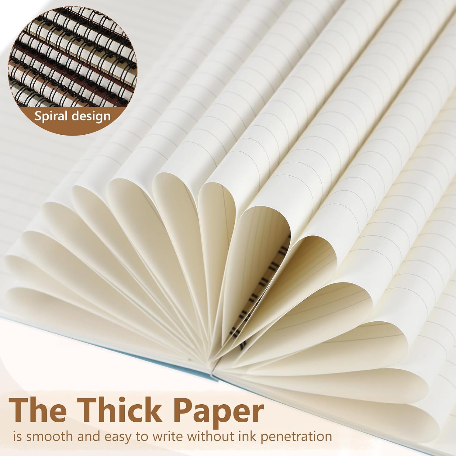 Fuutreo 24 Pcs Spiral Notebook for Work A5 8.3 x 5.7 Inch College Ruled Spiral Journal Notebook Kraft Cover, 12 Color, 60 Sheets, 120 Pages for Office School Supplies(Nuts Color)
