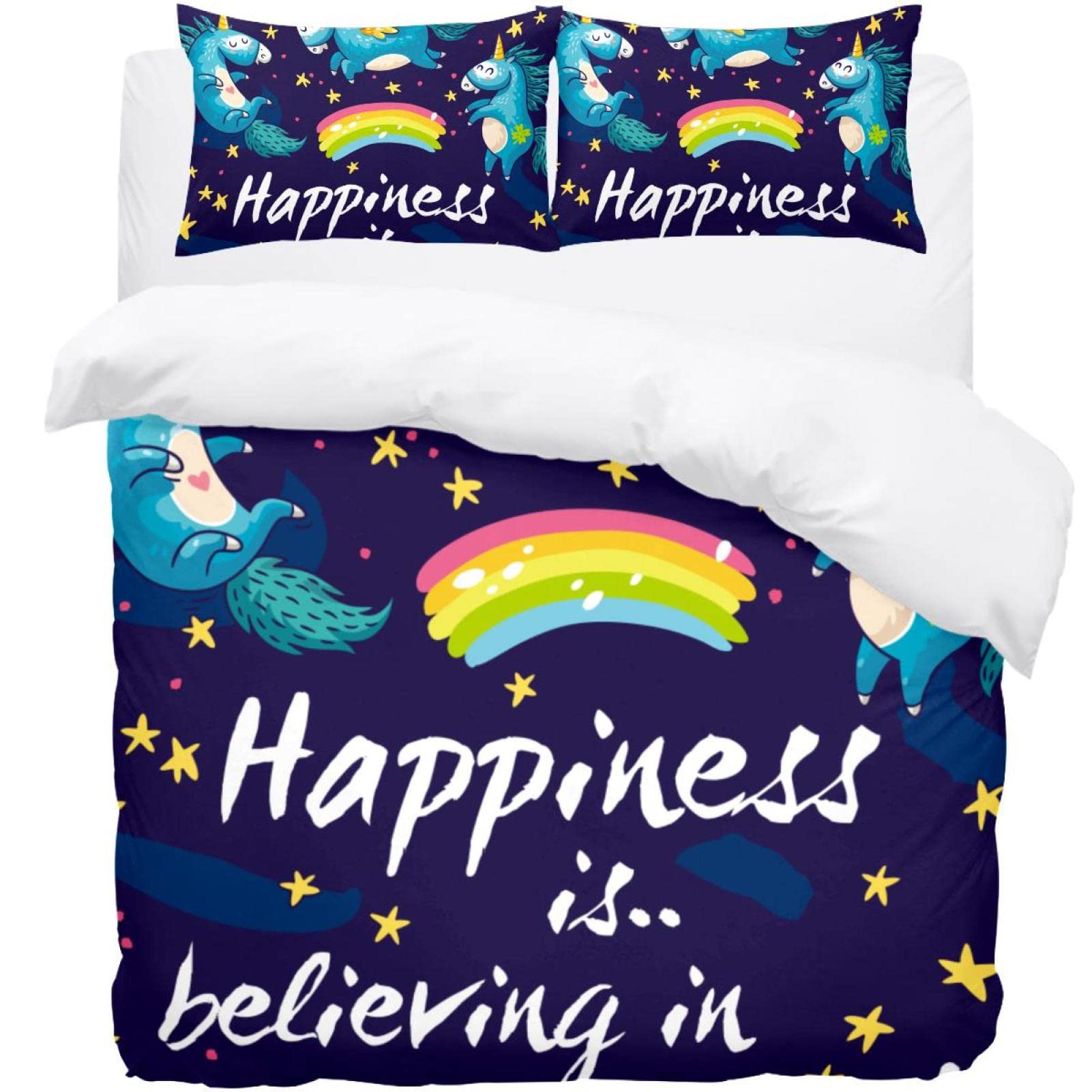 Housse de couette licorne bleue pour décorer une chambre d'enfant féerique