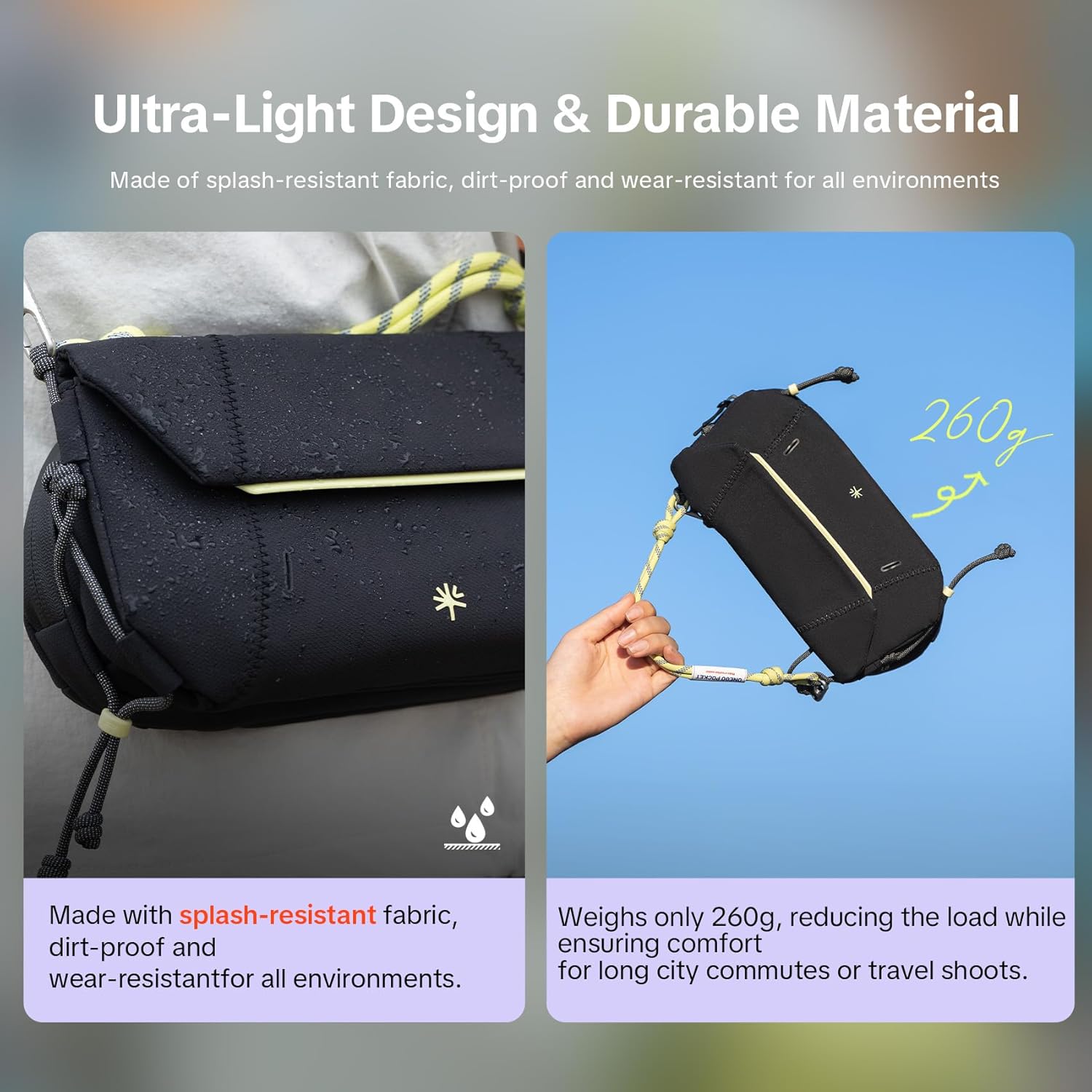 PGYTECH OneGo Pocket Sling for DJI Osmo Pocket 3/Insta 360/Gopro, Portable Splashproof Everyday Carry Case w Detachable Strap, 2L, 3-Layer Storage Crossbody Carrying Bag for Smartphone & Action Camera - Image 4