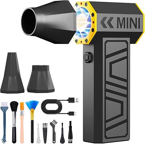 NEVERLAND Rechargeable Compressed Air Duster - 4 Gear Electric Air Duster, 180000RPM Cordless Air Duster Blower, Replace Canned Air Cans Jet Fan for Car Keyboard PC Computer Cleaning