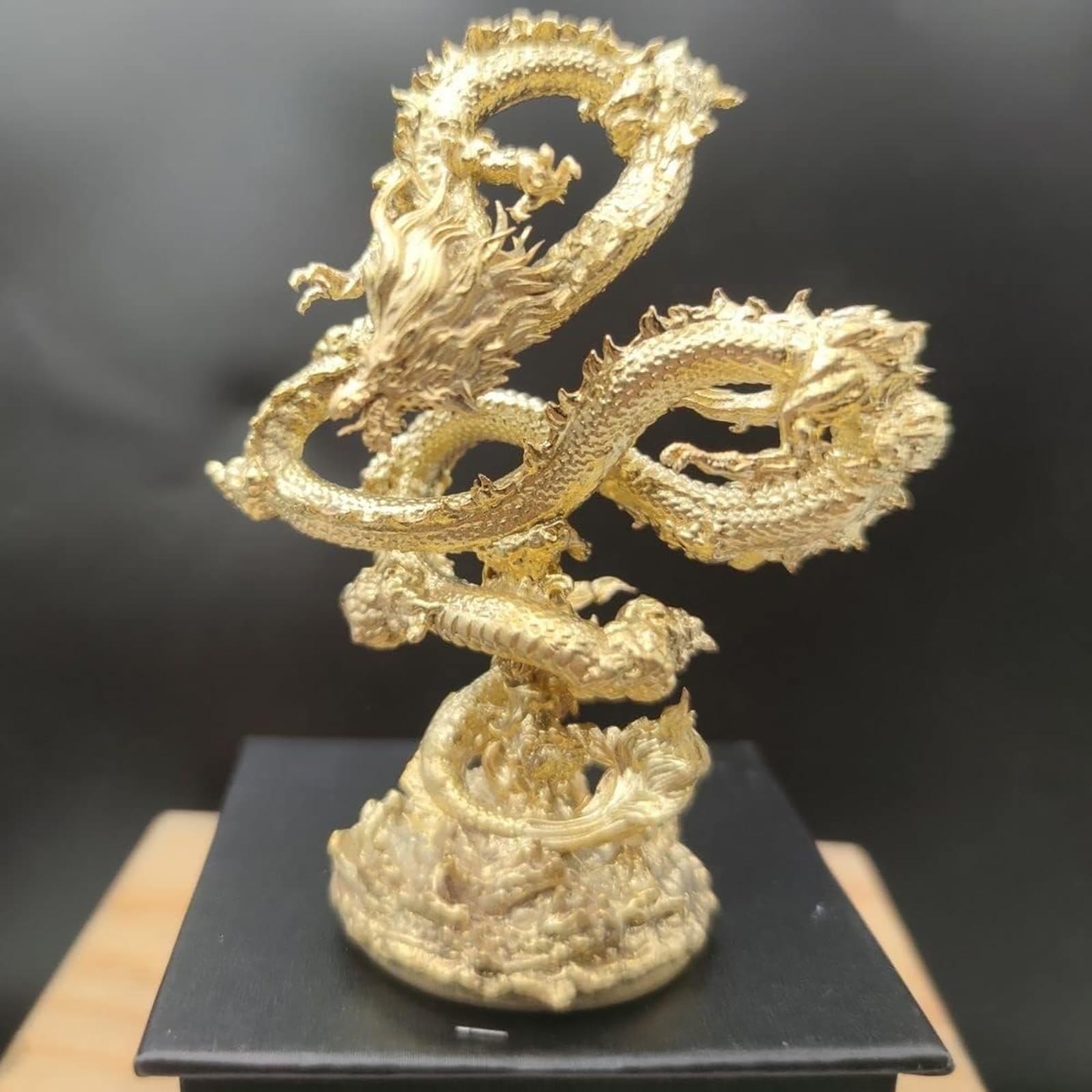 Amazon.co.jp: RemeeHi 龍の置物 浮遊龍昇運龍 銅製 招福干支縁起置物