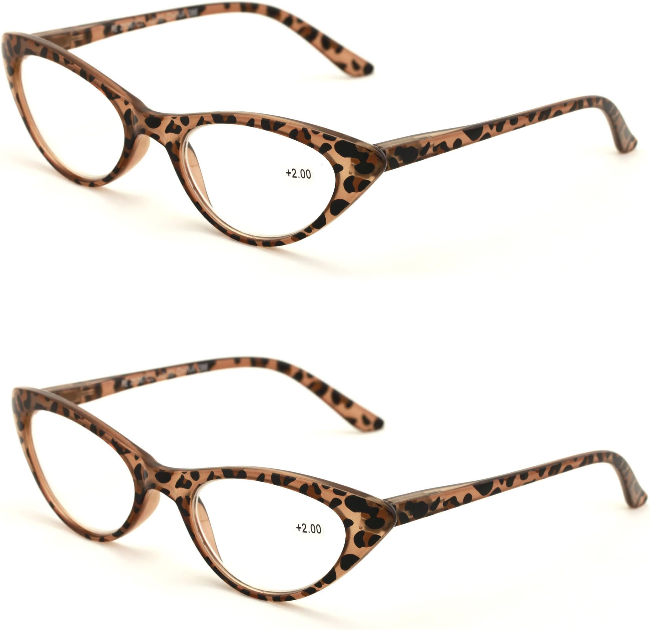 V.W.E. 2 Pairs Deluxe Female Cateye Vintage Reading Glasses Women Readers