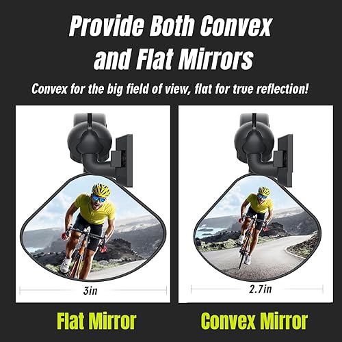Miniatura 3 de Espejo de casco de bicicleta para ciclismo espejo retrovisor seguro ajustable y giratorio de 360 para accesorios de bicicleta y otras actividades al