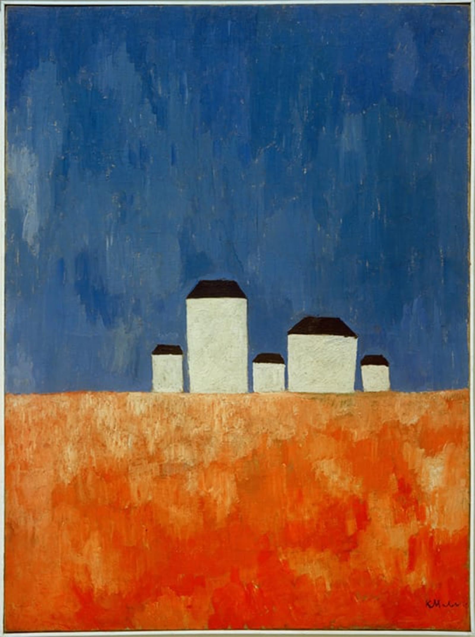 Tableaux peinture sur toile Kazimir Malevitch 5 maisons 60x90cm - 5