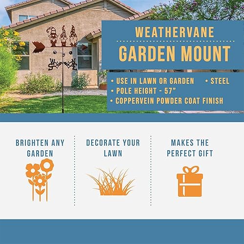 Miniatura 10 de SWEN Products Garden GNOME Veleta (montaje ajustable incluido)