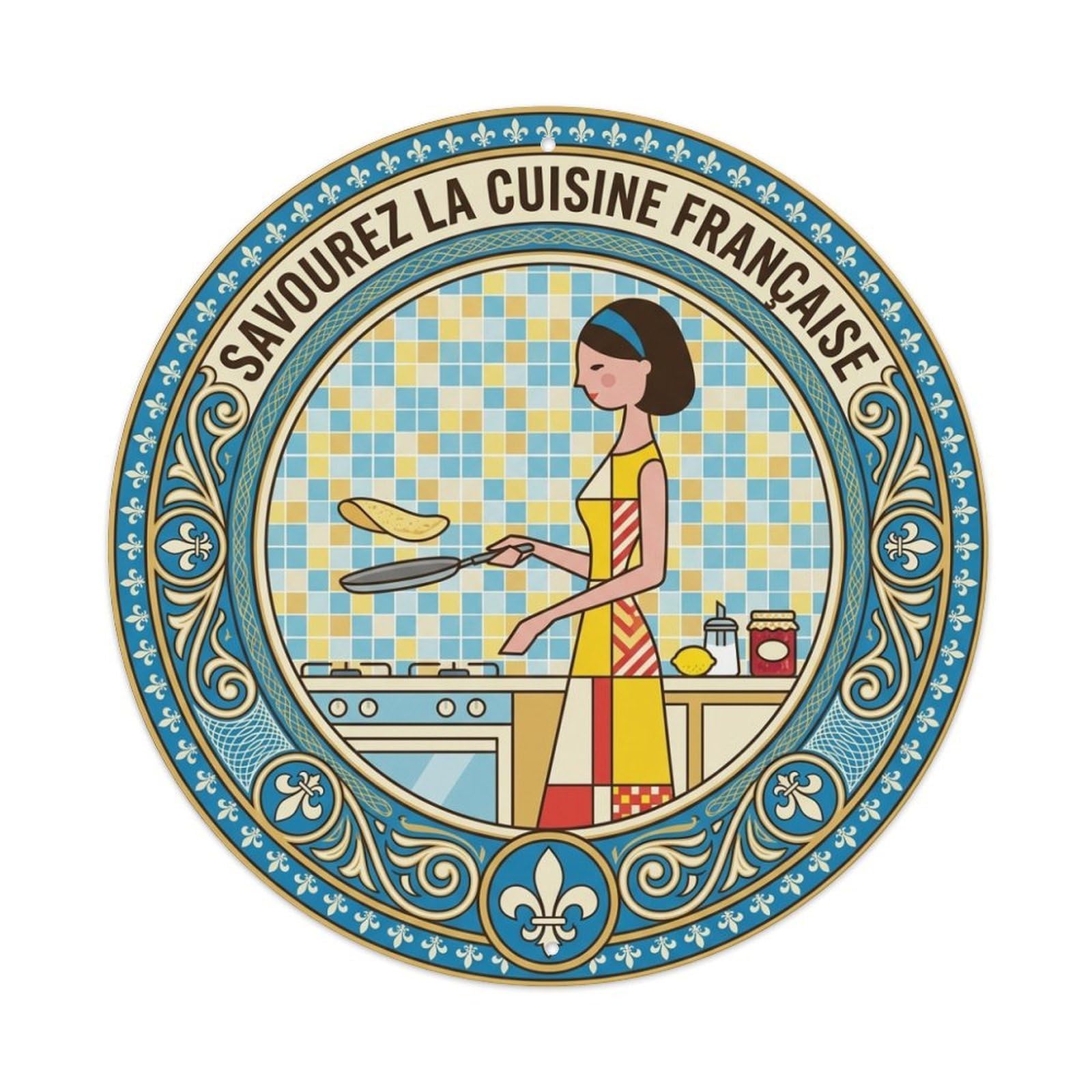 French Cuisine Crepes Travel Food Updated Style Metal Tin Sign