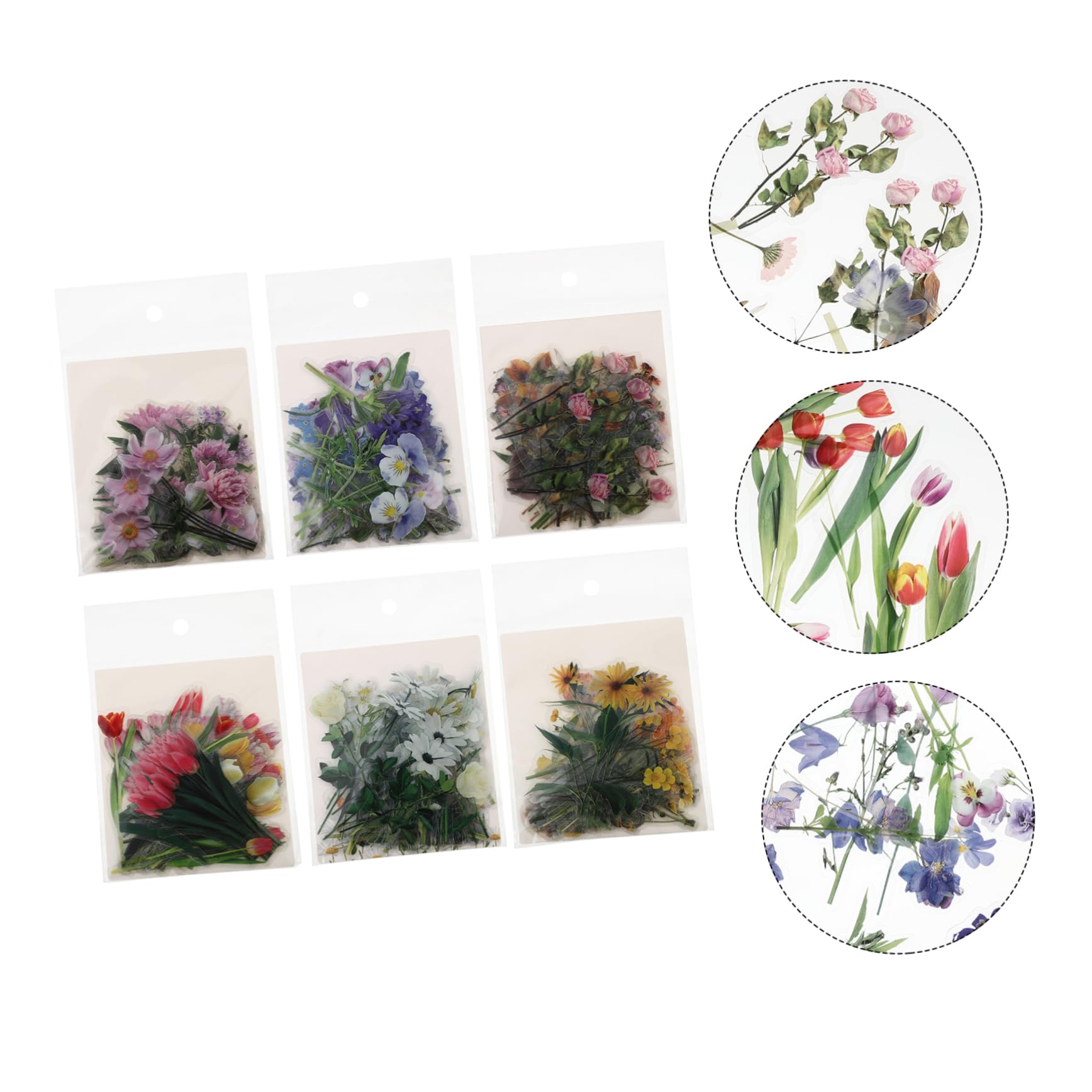 STOBOK 720pezzi Adesivi Floreali Per Scrapbook Decorativi e Autoadesivi Vari e Forme Per Diari e Album Facili Da Rimuovere e Riutilizzare