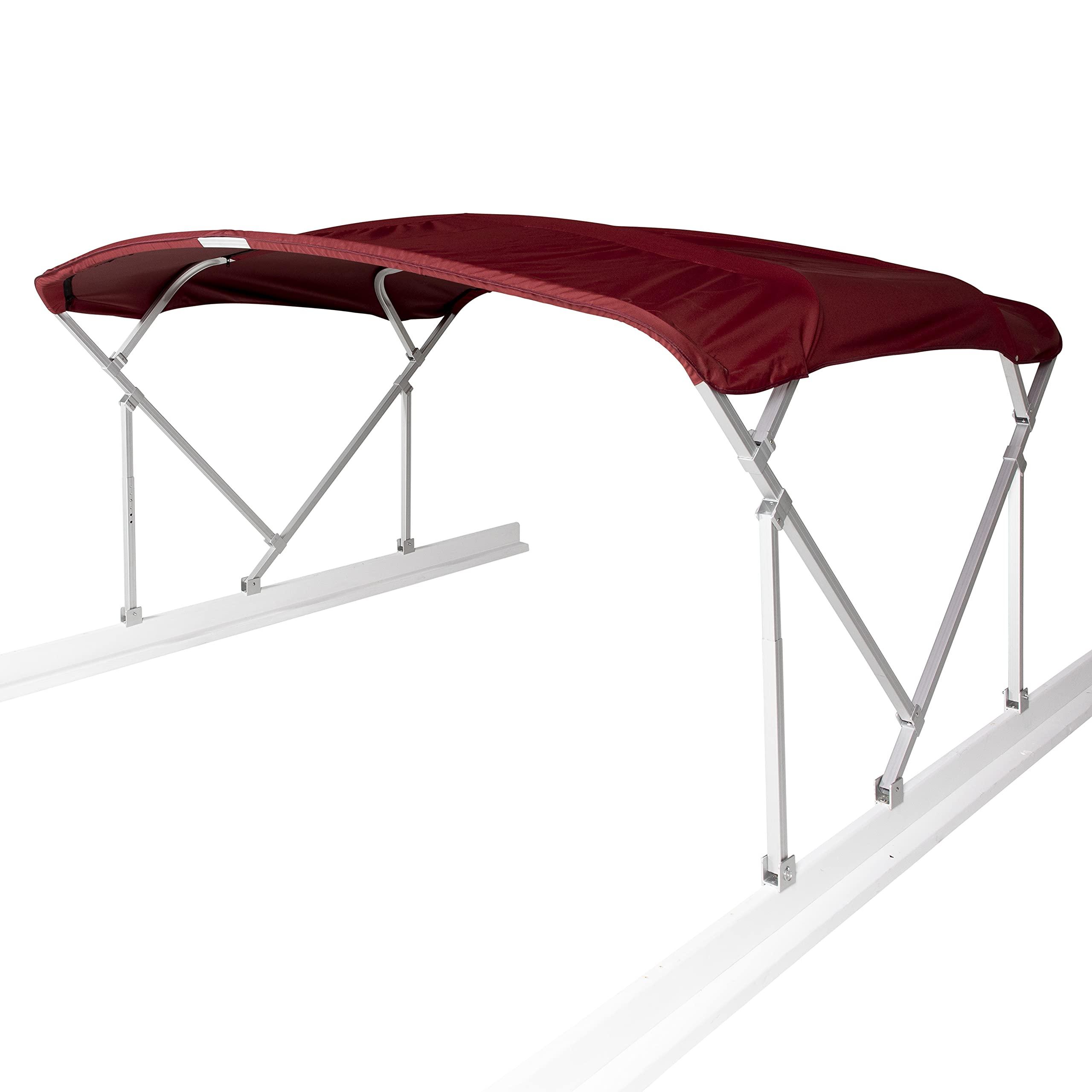 TAYLOR MADE PRODUCTS Manual Bimini Top Kit 8' or 10' Long with 8' Wide Beams for Pontoon Boats Includes Frame + Fabric + Storage Boot + Hardware