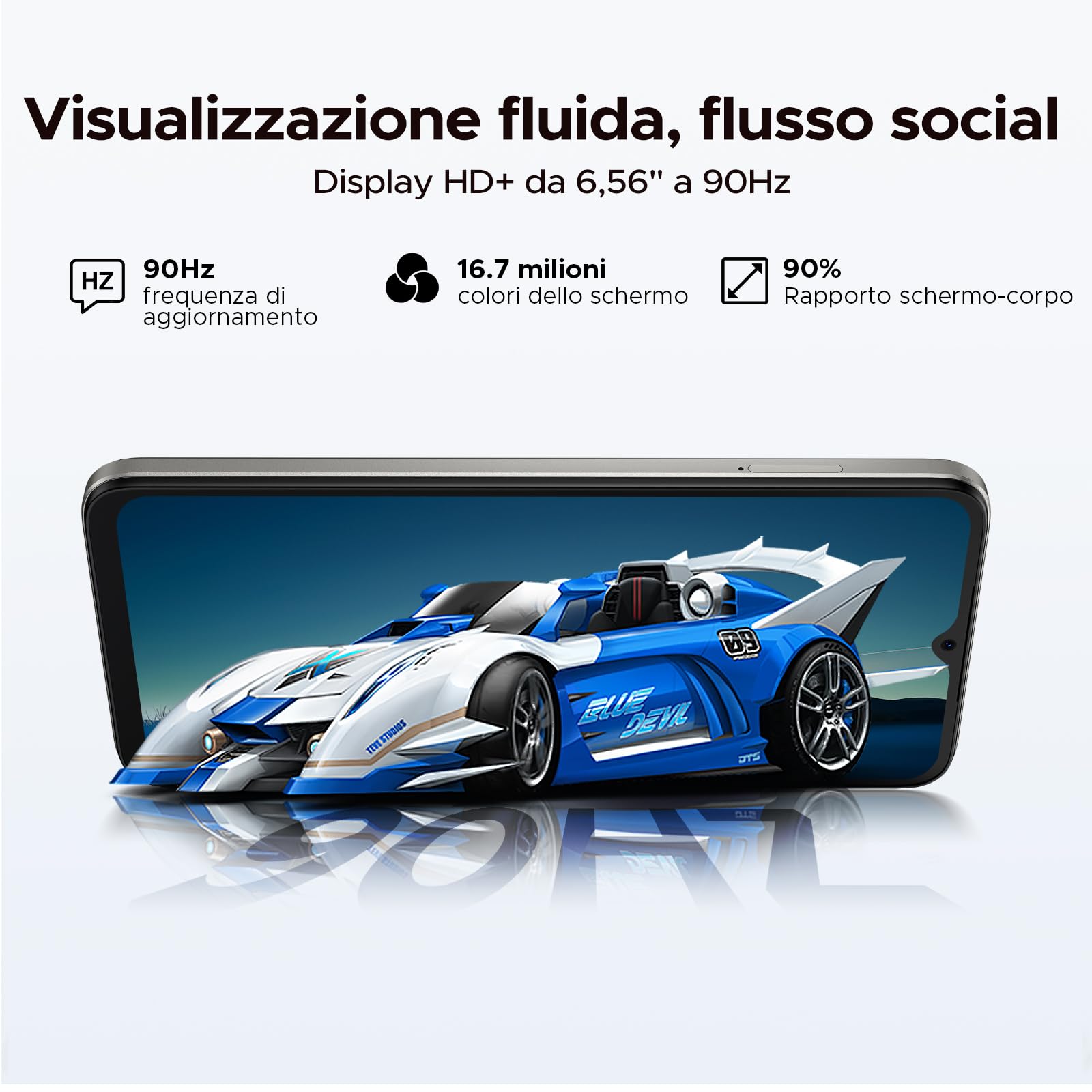 Note 56 Pro Smartphone Android 16, 32GB+128GB/2TB, 6150mAh Batteria, UNISOC T7225 Telefono, 6.56" HD+90Hz, 13MP+8MP Cellulare, NFC/Widevine L1/Face Unlock, Naturali