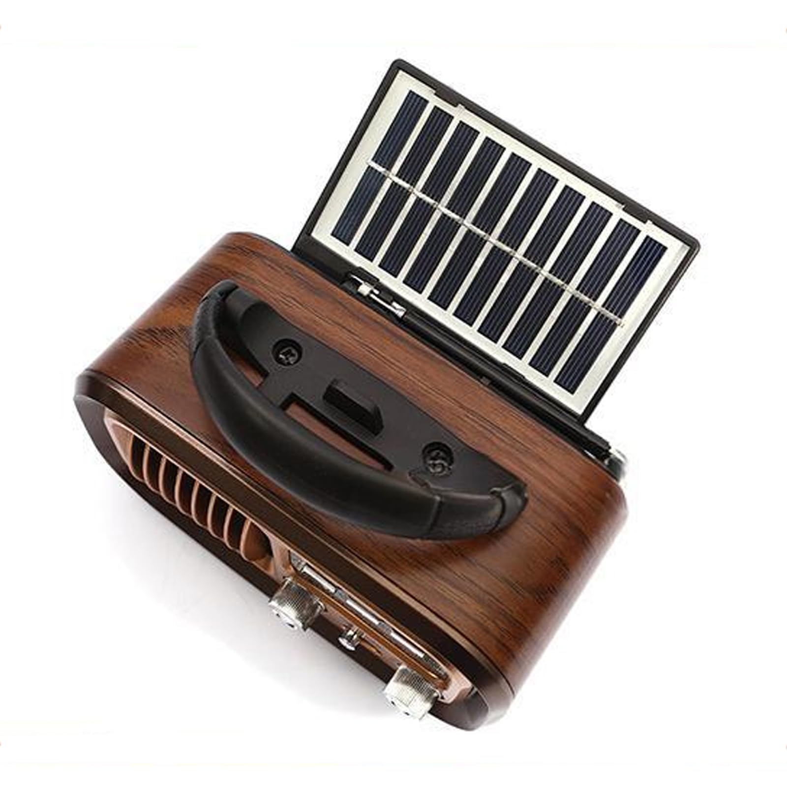 Radio Multifuncional de Tres Bandas, Estilo Retro con energía Solar, Perilla Independiente e indicador de frecuencia, Compatible con Tarjeta TF/USB. Ideal para Personas Mayores