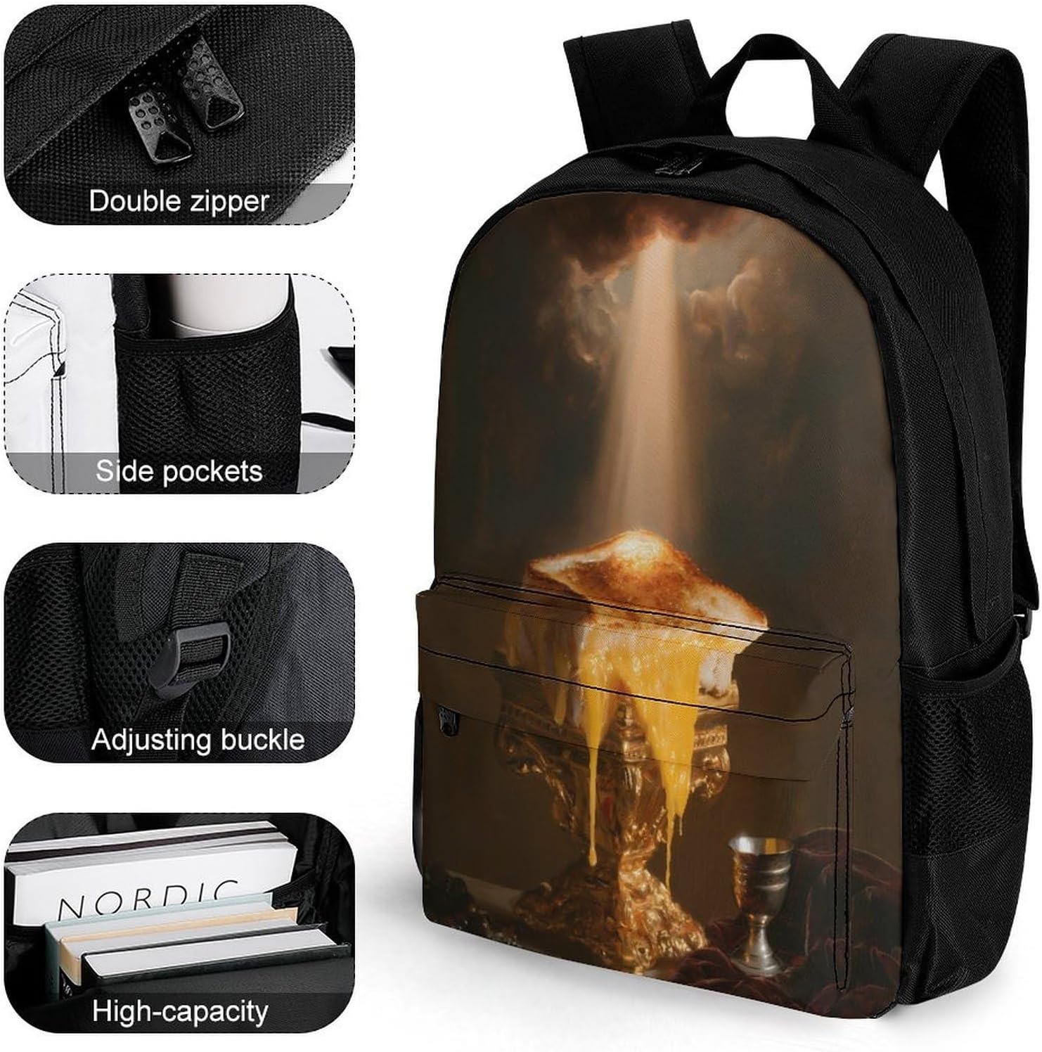 Sacred Grilled Cheese Baroque Backpack Lightweight Backpacks Work Bag