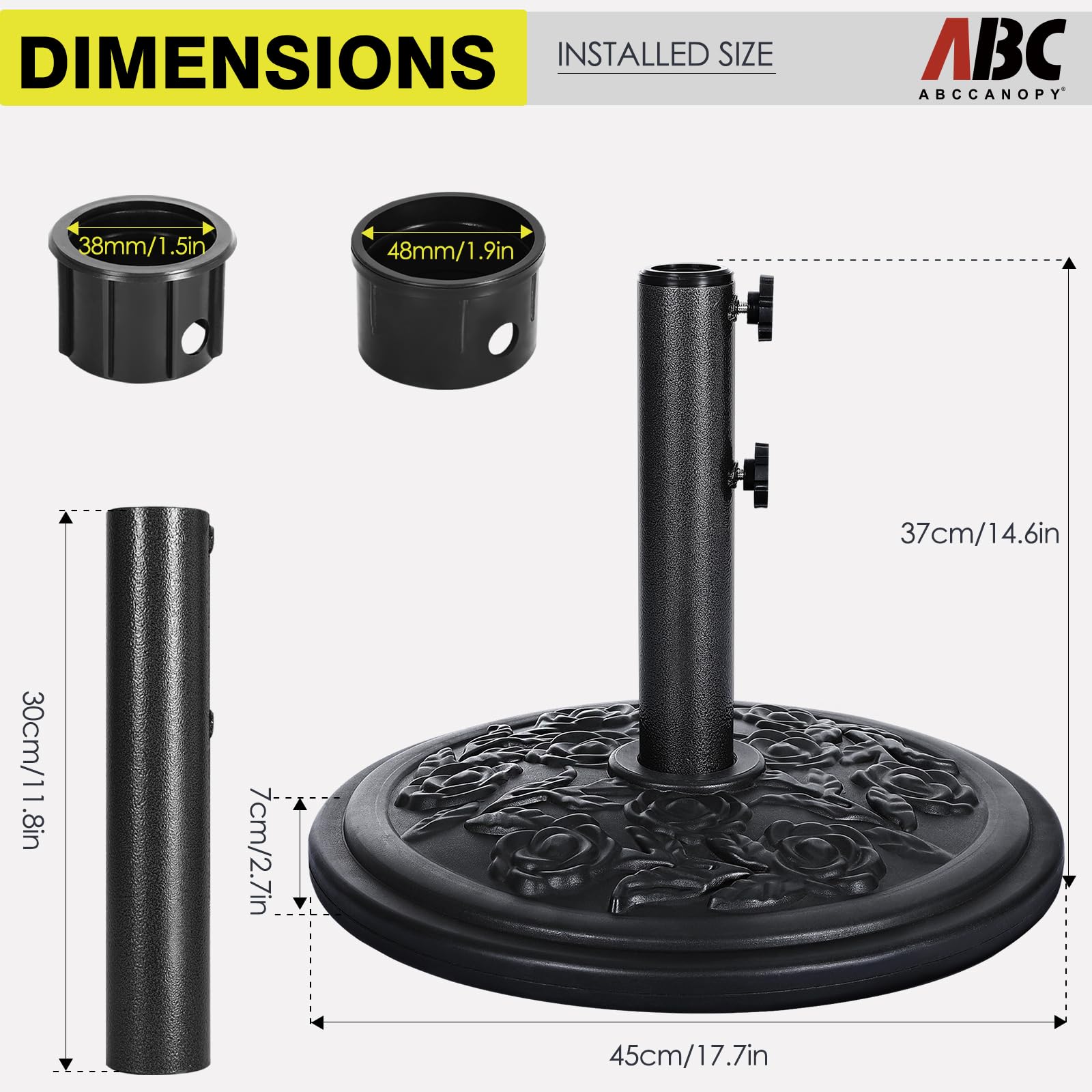 ABCCANOPY Heavy Duty 29 lbs Patio Umbrellas Base ABCCANOPY Heavy Duty 29 lbs Patio Umbrellas Base