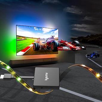 Lytmi TV LED Backlight HDMI 2.0 Sync Stick Immersive RGBIC Backlight for 25-55 inch TV Plug and Play Cutable TV Light Strip TV Light Sync Game Music Movies, Multicolor