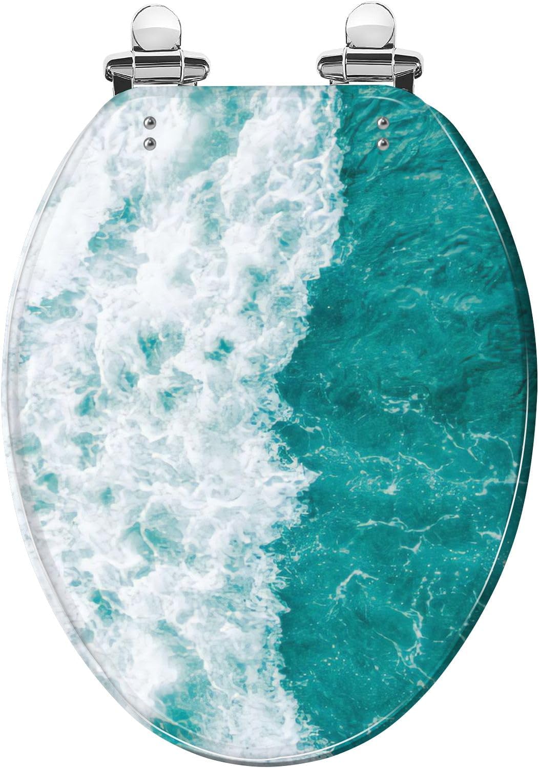 Elongated Toilet Seat green ocean Resin Toilet Seat with Quietly Close