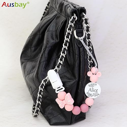 Miniatura 2 de Clip de silicona para chupete, juegos de soporte para chupete para niños y niñas, adorables clips personalizados para chupete de ratón, se adapta a