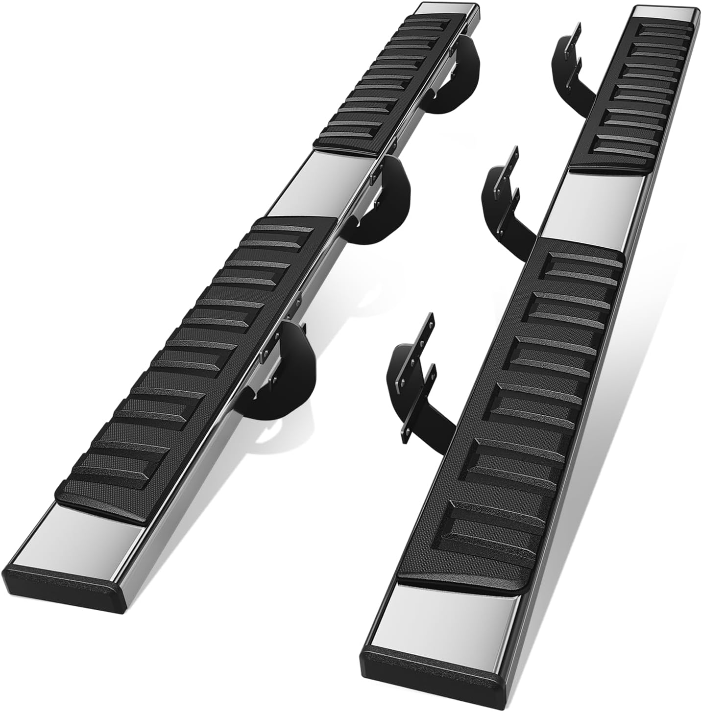 Auto Dynasty Flat Running Boards for 2019-2025 Ram 1500 Crew Cab 4-Door 2020 2021 2022 2023 2024, Stainless Steel Side Step Rail Nerf Bars, 6.75" Step Bars, Chrome Polished