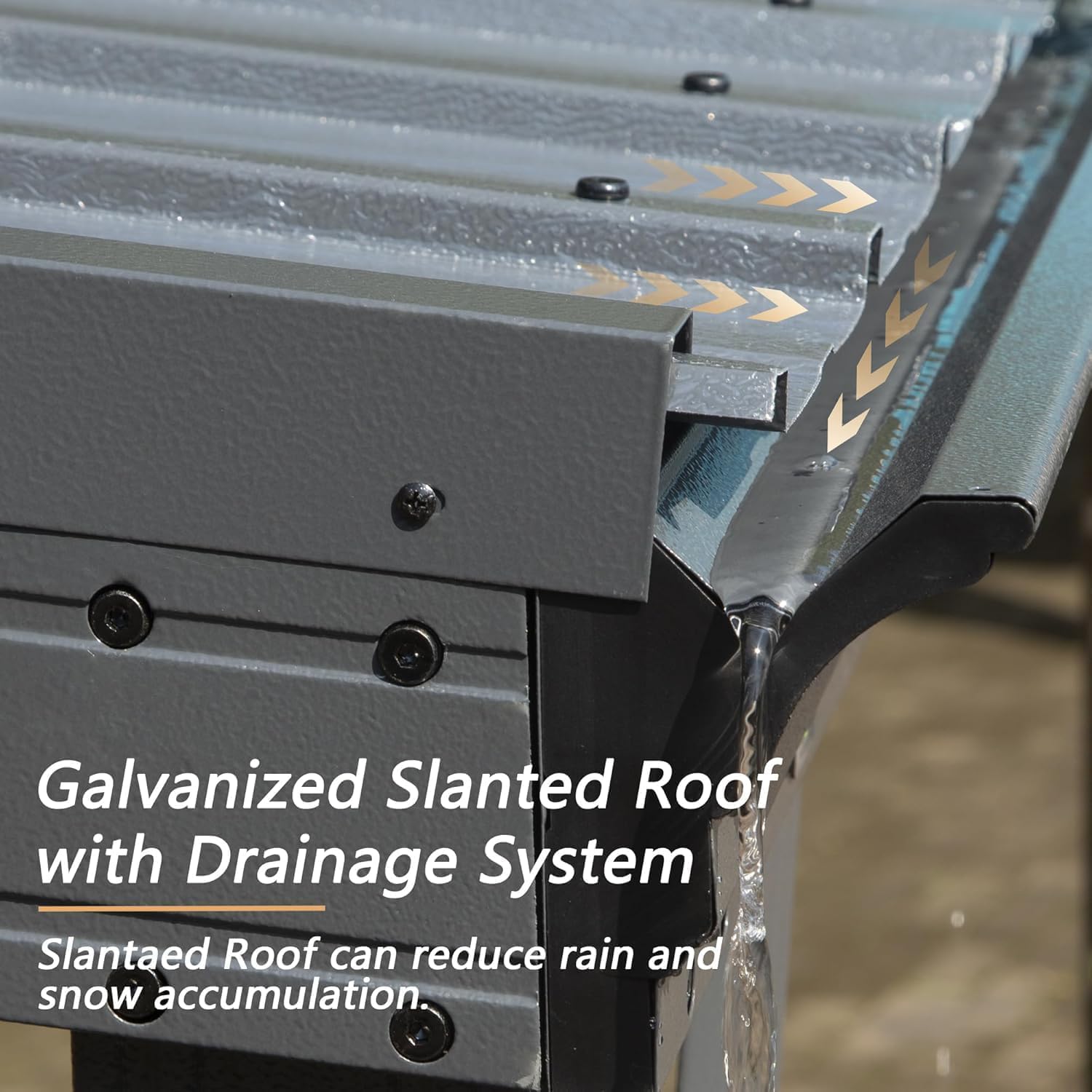 Domi Gazebo Galvanized Slanted Roof with Drainage System