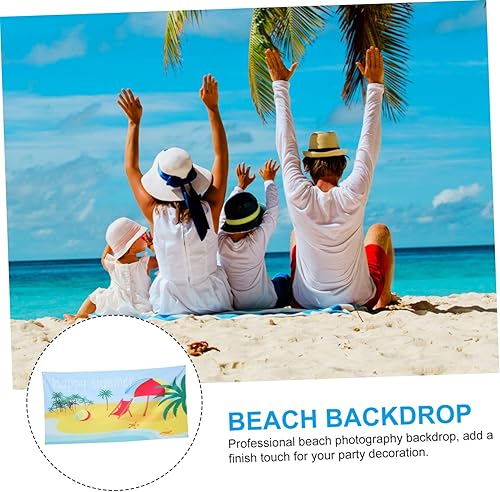 Miniatura 3 de 4pcs Beach Background Cloth sea Ocean Photography Backdrop Beach Backdrop mariposas decorativas para pared Summer Beach Party Backdrop Polyester