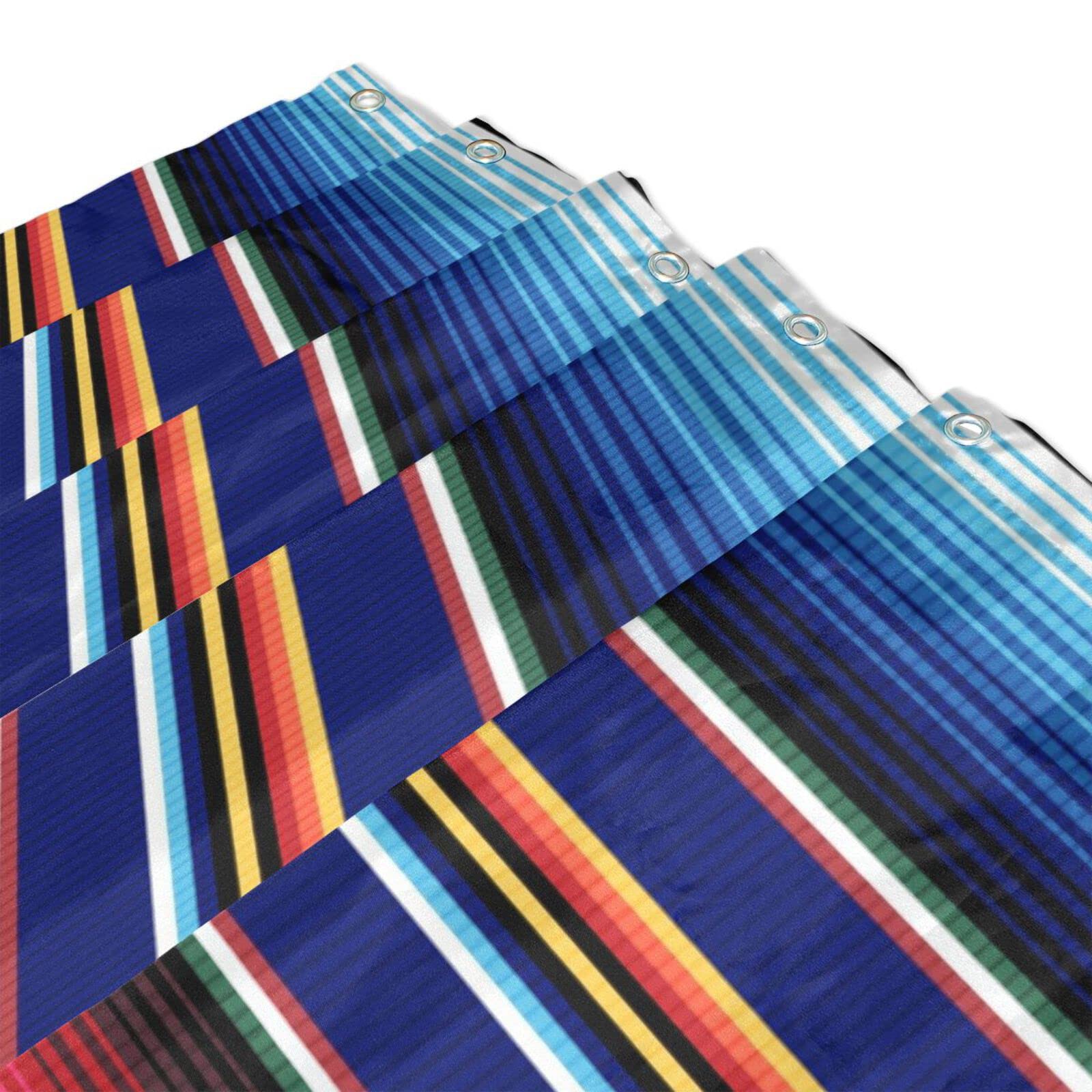 Mexikanischer Duschvorhang Serape-Design – Wasserdicht, 152x183 Cm, Mit 12 Haken – Bunte Bad-Deko