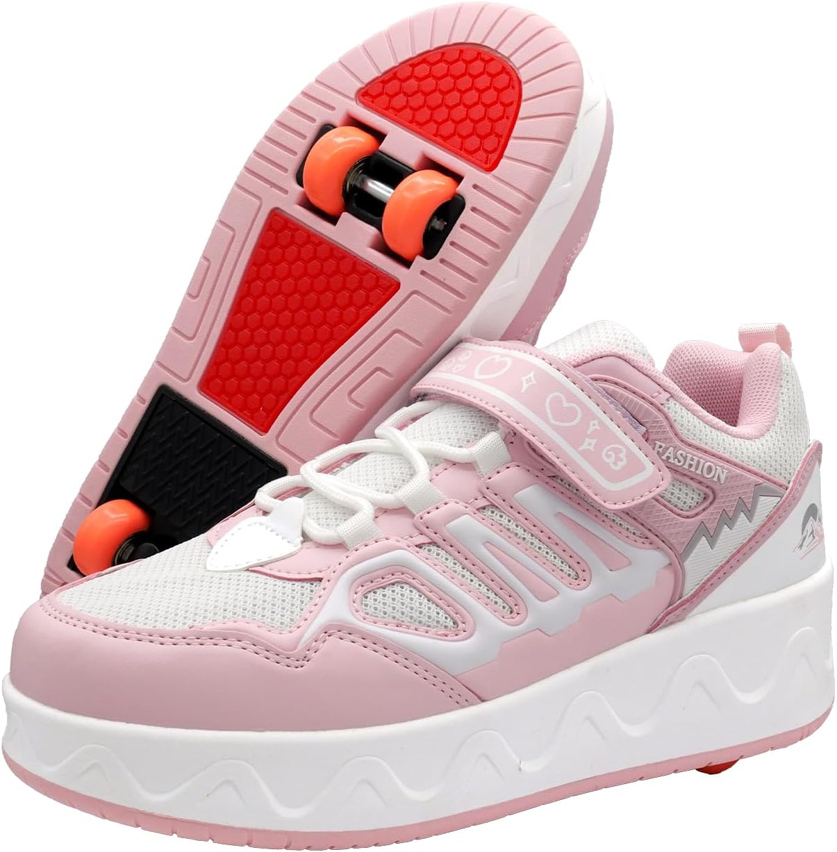 Roller Skate Shoes for Kids Boys and Girls, Detachable 4-Wheel Sneakers for Outdoor Play, Beginner Friendly