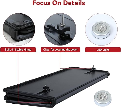 Miniatura 3 de YITAMOTOR FRP - Cubierta rígida de triple pliegue para caja de camioneta Ford F150 F-150 2015-2025 5.5 pies