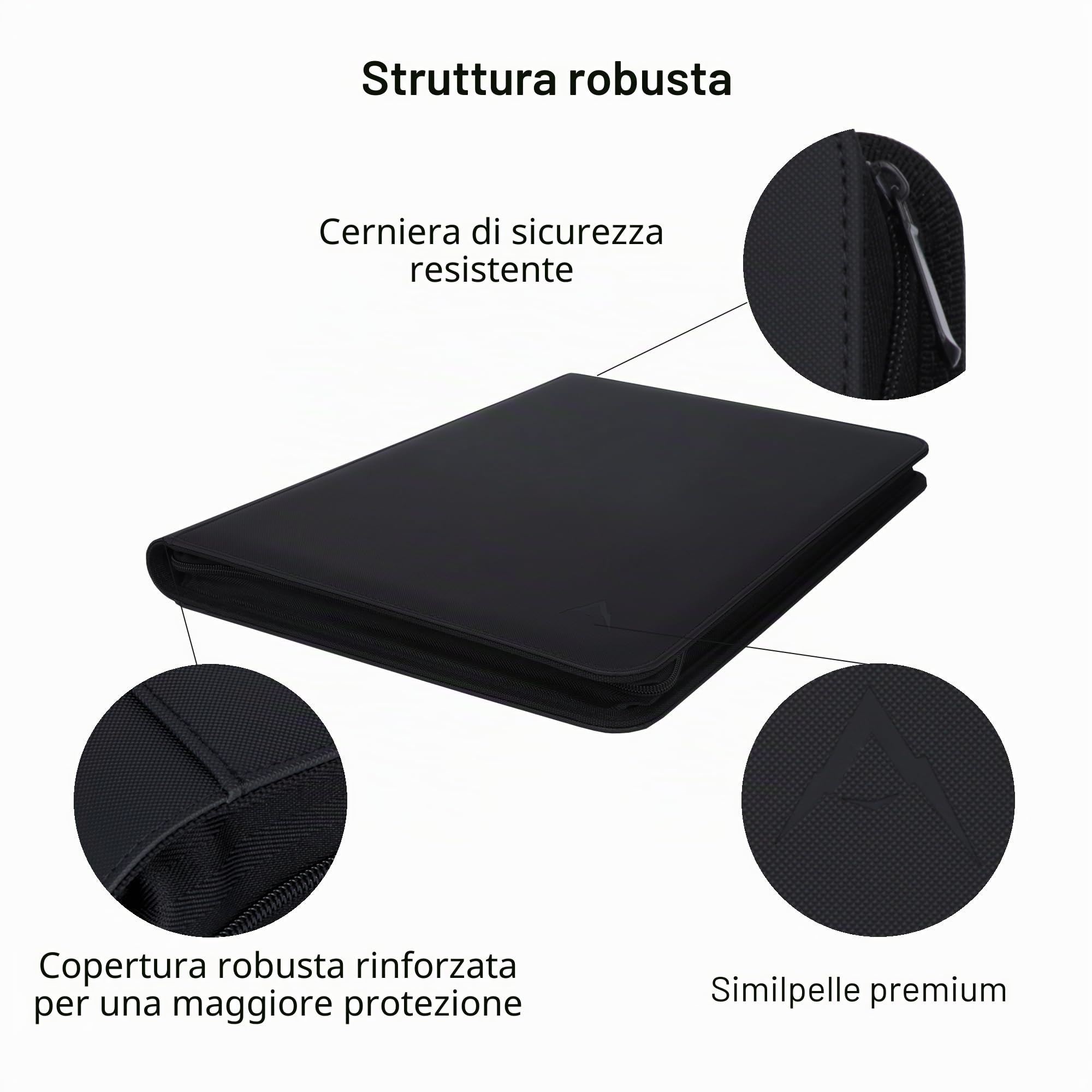 Raccoglitore a 16 tasche, adatto per 1344 carte collezionabili con caricamento laterale, album per carte da gioco e carte sportive