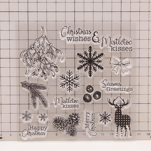 Miniatura 4 de Merry Christmas Wishes Copo de Nieve Ciervo Piña Sellos transparentes para hacer tarjetas Decoración y DIY Scrapbooking 3082607
