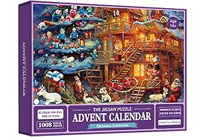 Dempiire Calendar Sets for Classroom & Christmas Puzzles 24 Days Countdown Calendar for Kids