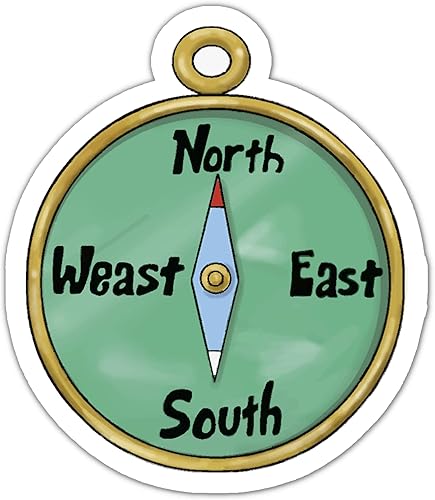 Divertida calcomanía de vinilo de brújula de serie de televisión de dibujos animados