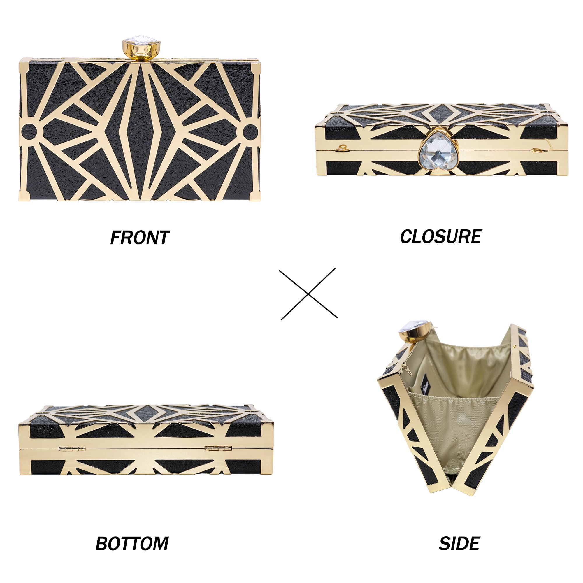 Milisente Gold Clutch Purses For Women Metallic Bridal Evening Clutch Bags Evening Formal Handbags