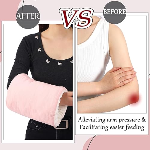 Miniatura 4 de Almohada de brazo de lactancia para lactancia materna, almohada de muselina de algodón, cuna de alimentación suave, cuna acogedora, soporte cómodo