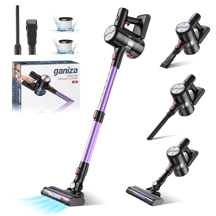 Ganiza コードレススティック掃除機 サイクロン クリーナー V25 Amazon.com: Ganiza Cordless Vacuum Cleaner, Stick Vacuum