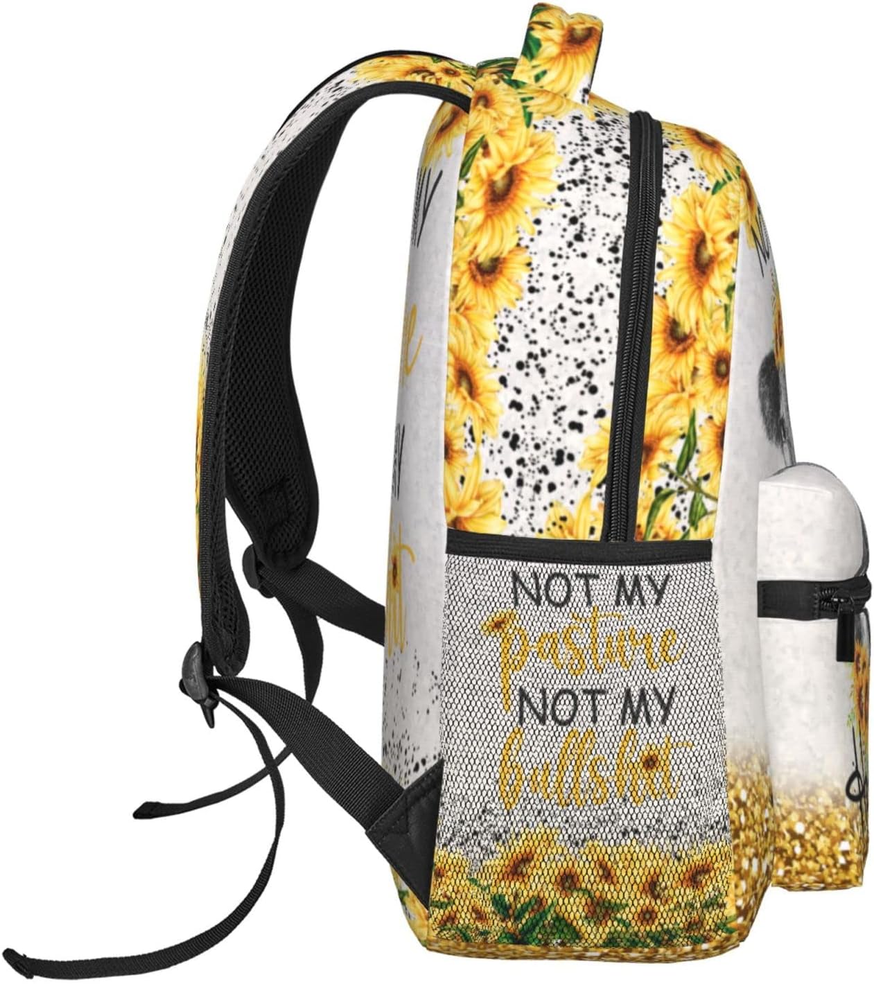 Sunflower Cow Cow Sunflower Backpack Bull Cattle Double Shoulder Bag Cow Print Laptop Bagpack for Men Women Cow Stuff Accessories Bookbag for Work Camping Travel