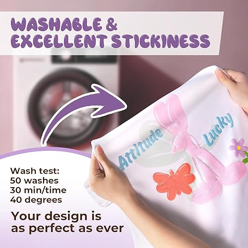 Miniatura 4 de xTool - Rollo de vinilo de transferencia de calor de color rosa pálido, rollo de vinilo de transferencia de calor 3D de 10 x 6 pies, vinilo de