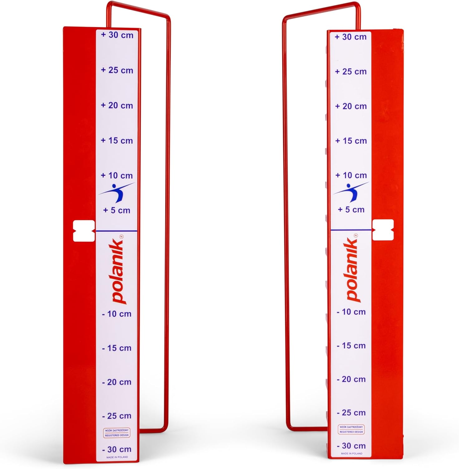 High Jump Crossbar Multi-Brackets - Adjustable in 5 cm Increments - 13 Heights - with Bar Deflector - Durable & Stable