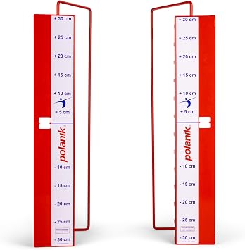 Polanik High Jump Crossbar Multi-Brackets - Adjustable in 5 cm Increments - 13 Heights - with Bar Deflector - Durable & Stable
