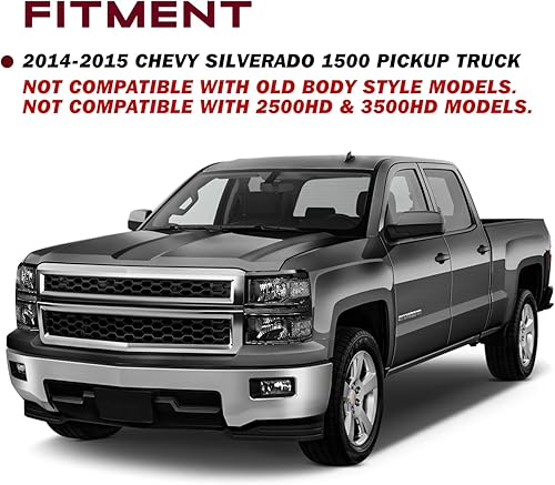 Miniatura 8 de JSBOYAT Conjunto de faros delanteros halógenos de repuesto para Chevy Silverado 1500 2014 2015, camioneta estilo equipo original, par del lado del