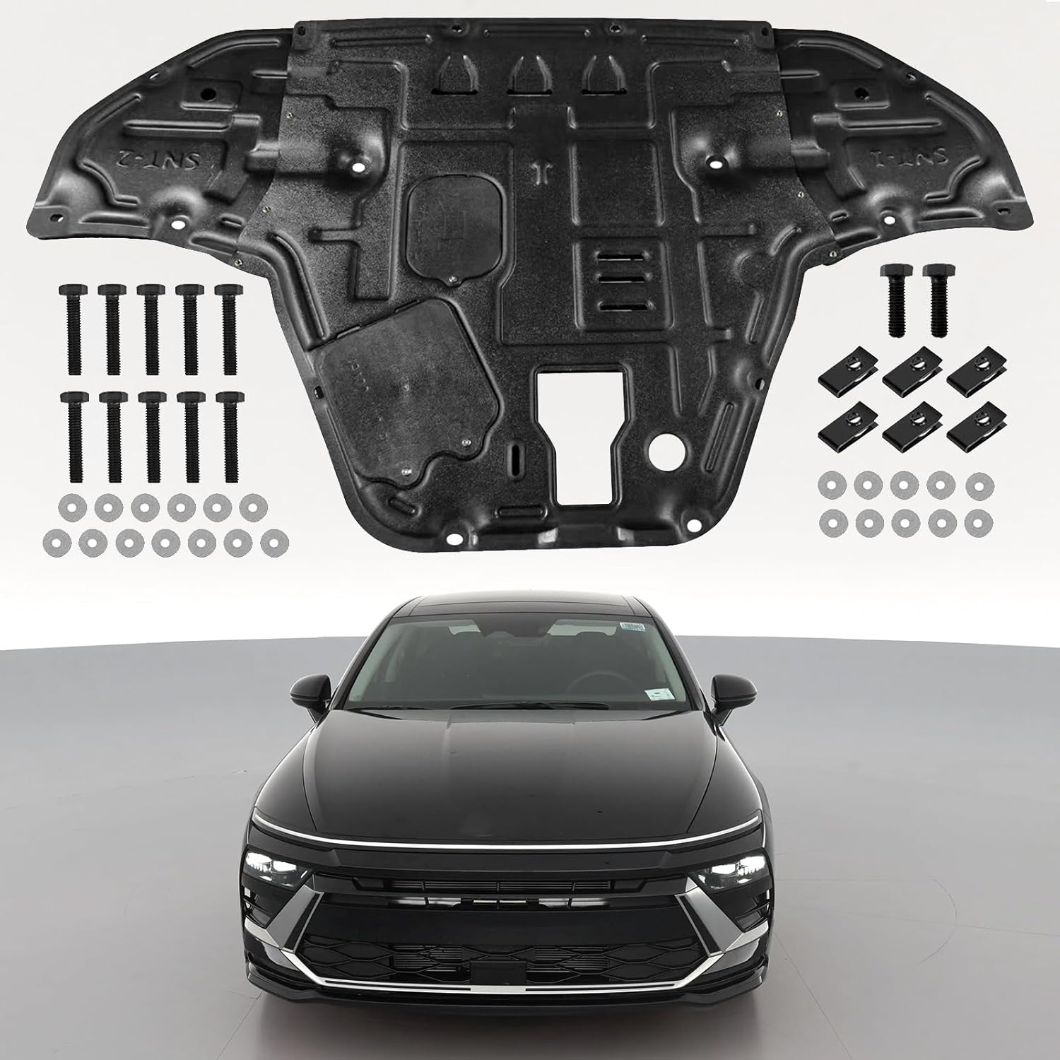 Engine Splash Shield Compatible with Hyundai Sonata 2024 2025 Engine Guard Under Cover Mud Flaps with Screw Hardware